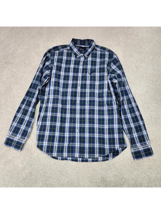 American Eagle Outfitters Other - American Eagle Button Down Shirt Gray Blue White Plaid Long Sleeve Size Large